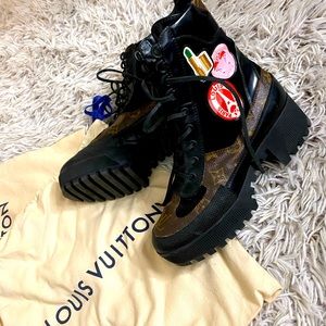 LV World tour monogram canvas desert boots
